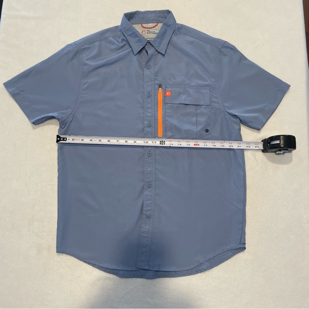 The American Outdoorsman, Men's Blue Short Sleeve polo, medium - Picture 3 of 6